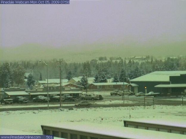 Pinedale snow. Photo by Pinedale Webcam.