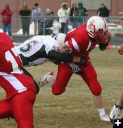 Fumble. Photo by Clint Gilchrist, Pinedale Online.