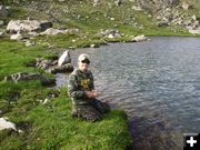 Clancy fishing. Photo by James Rogers.