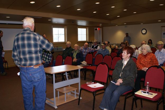 Presentation. Photo by Cat Urbigkit, Pinedale Online.