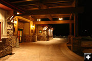 Front Entrance at Night. Photo by Dawn Ballou, Pinedale Online.