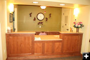 Reception Desk. Photo by Dawn Ballou, Pinedale Online.