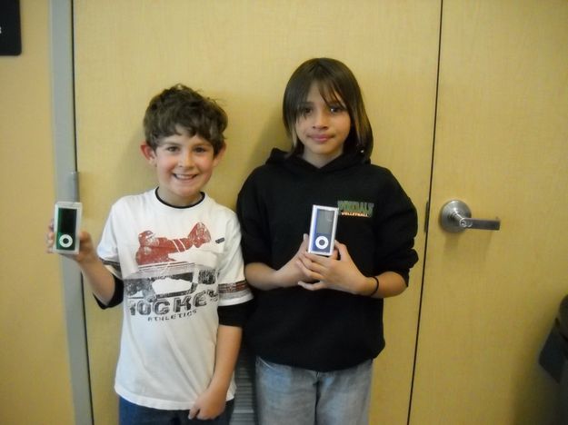 Won IPods. Photo by Pinedale Afterschool.