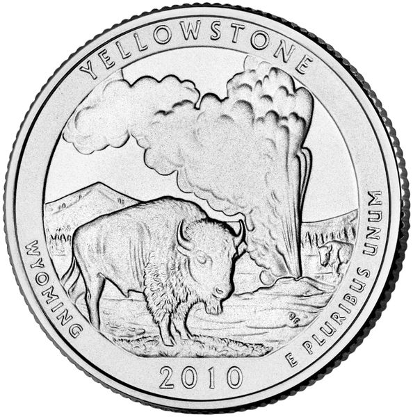 Yellowstone Park quarter. Photo by U.S. Mint.