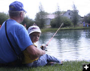 Fishing w Grandpa. Photo by Pam McCulloch, Pinedale Online.