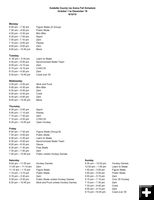 Schedule. Photo by Sublette County Ice Arena.