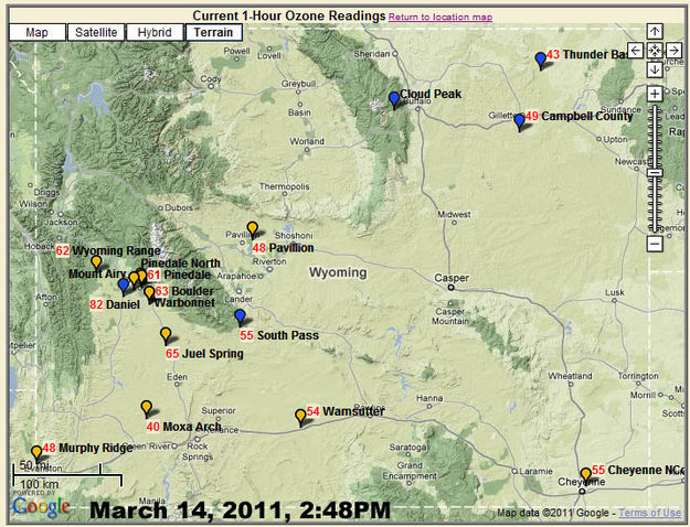 March 14, 2011 Ozone. Photo by Wyoming DEQ.