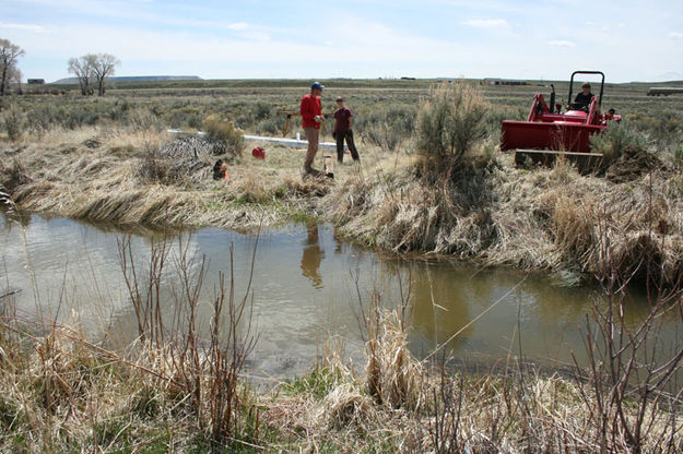 Foot bridge site. Photo by Dawn Ballou, Pinedale Online.