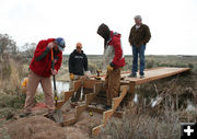 Working on steps. Photo by Dawn Ballou, Pinedale Online.