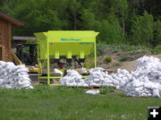 Sandbags ready. Photo by Bob Rule, KPIN 101.1 FM Radio.