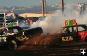 Demolition Derby. Photo by Dawn Ballou, Pinedale Online.