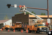 Cross Walk lights. Photo by Dawn Ballou, Pinedale Online.