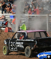 There goes the radiator. Photo by Dawn Ballou, Pinedale Online.