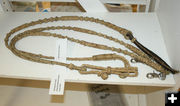Rawhide braided reins. Photo by Dawn Ballou, Pinedale Online.