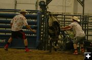 Zack Winer - to the ground. Photo by Dawn Ballou, Pinedale Online.