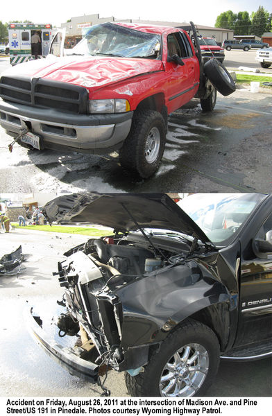Pine Street crash. Photo by Wyoming Highway patrol.