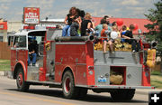 Fire truck ride. Photo by Dawn Ballou, Pinedale Online.