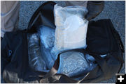 Drug duffle bag. Photo by Wyoming Highway Patrol.