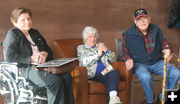 Rose Skinner with friends Lois & Bud Decker. Photo by Pinedale Online.