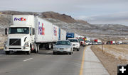 Backed up traffic. Photo by Wyoming Department of Transportation.