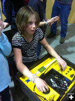 Megan drives the robot. Photo by Robin Schamber, Sublette 4-H.