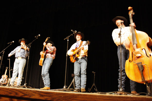 Taking the stage. Photo by Tim Ruland, Pinedale Fine Arts Council.