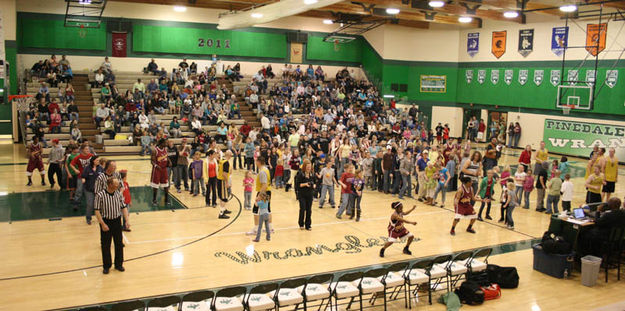 Half time dance. Photo by Dawn Ballou, Pinedale Online.