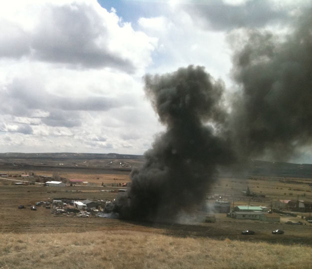 Black smoke. Photo by Sublette County Fire.