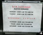 Pinedale Food Basket hours. Photo by Dawn Ballou, Pinedale Online.