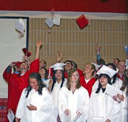 Flying Mortarboards. Photo by Travis Pearson, Pinedale Roundup.