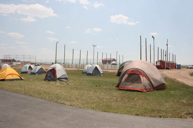 Tents by the ice rink. Photo by Dawn Ballou, Pinedale Online.