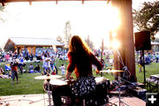 Playing to the crowd. Photo by Tim Ruland, Pinedale Fine Arts Council.