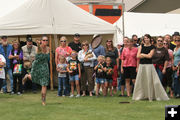 Woman's Frying Pan Toss. Photo by Dawn Balloou, Pinedale Online.