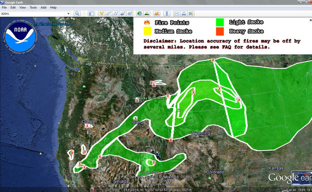 Smoke Map - August 2, 2012. Photo by NOAA.