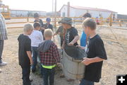 Pumping water. Photo by Dawn Ballou, Pinedale Online.