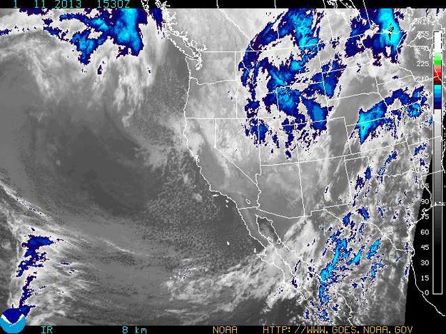 January 11 2013 weather. Photo by National Oceanic and Atmospheric Administration (NOAA).