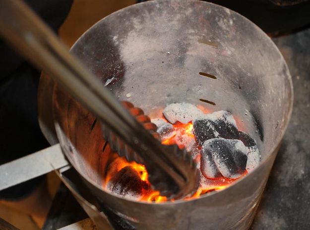 Coals are ready. Photo by Dawn Ballou, Pinedale Online.