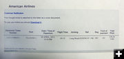 Phony airline ticket scam. Photo by Sweetwater County Sheriffs Office.