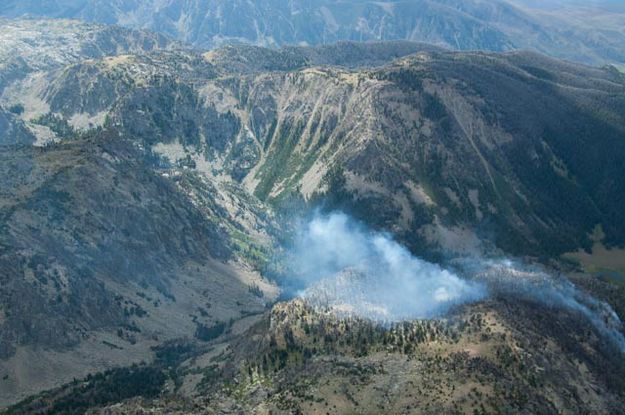 Kendall Mountain fire. Photo by Rita Donham, Wyoming Aerophoto LLC.
