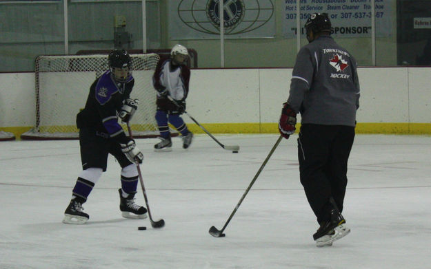 Puck drill. Photo by Nan Stinson .