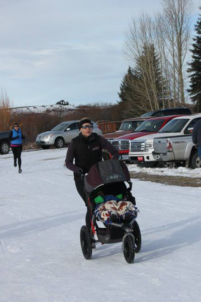 With a stroller. Photo by Sheppard family.