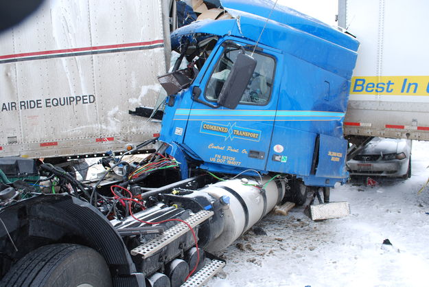 I-80 crash. Photo by Wyoming Highway Patrol.