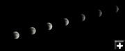 Eclipse sequence. Photo by Arnold Brokling.