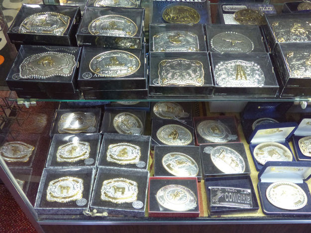 Belt buckles. Photo by Dawn Ballou, Pinedale Online.