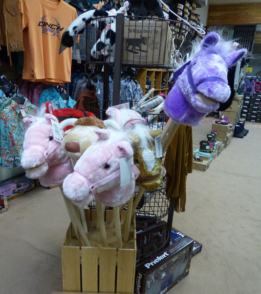 Stick horses for the kids. Photo by Dawn Ballou, Pinedale Online.