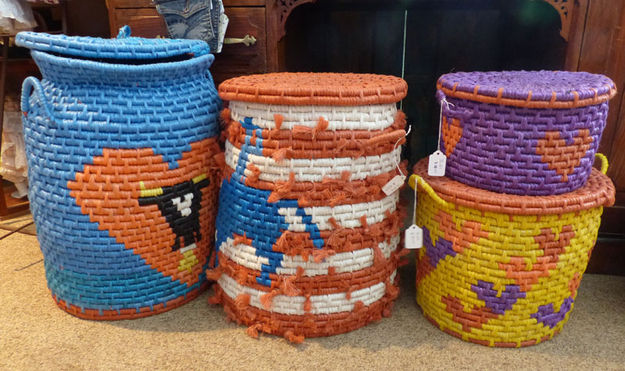Hand-made baskets. Photo by Dawn Ballou, Pinedale Online.
