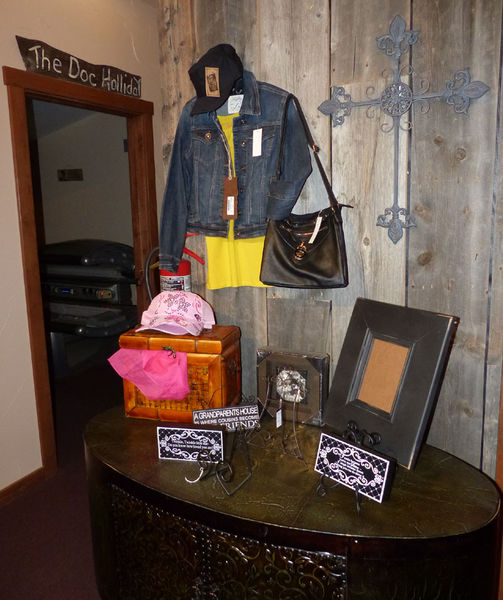 Clothing, frames, tanniing booths. Photo by Dawn Ballou, Pinedale Online.