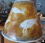 Petroglyph design lamp shade. Photo by Dawn Ballou, Pinedale Online.