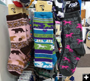 Decorative socks. Photo by Dawn Ballou, Pinedale Online.
