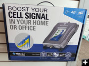 Cell phone booster for office. Photo by Dawn Ballou, Pinedale Online.